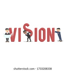 business vision design with characters on white background