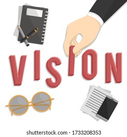 business vision design with business icons on white background