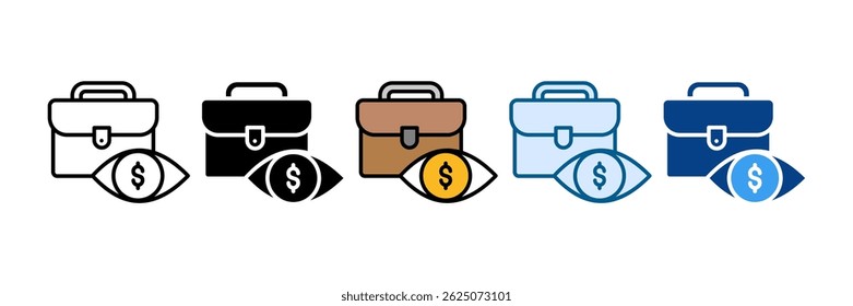 Business Vision Ícone Definir Coleção de Vários Estilos