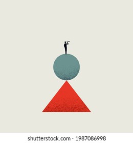 Business vision and leadership vector concept. Symbol of work balance, ambition, motivation and success. Minimal eps10 illustration