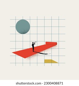 Business vision and leadership vector concept. Symbol of future, opportunity, mission. Minimal design eps10 illustration.