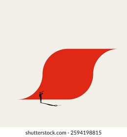 Business vision and leadership vector concept. Symbol of ambition, motivation, success. Minimal design eps10 illustration.