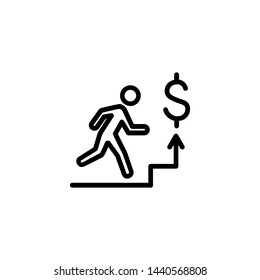 Business vision line icon. Man, dollar sign, target. Success concept. Vector illustration can be used for topics like business, personal development, career growth