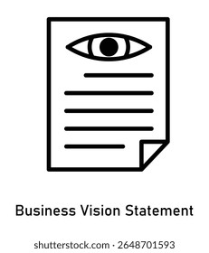 Business vision statement icon with document and goal symbol