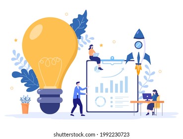 Business Vision And Target By Holding Binoculars Towards Career Success. Vector Illustration 
