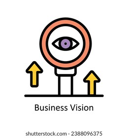 Business Vision vector  Filled outline Design illustration. Symbol on White background EPS 10 File