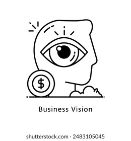 Business Vision Vektorgrafik Gliederungssymbol Stil Illustration. Symbol auf weißem Hintergrund EPS 10 Datei