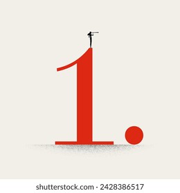 Business visionary and leader abstract vector concept. Symbol of success, growth. Minimal design eps10 illustration.