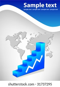 Business visit card with chart