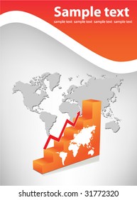 Business visit card with chart
