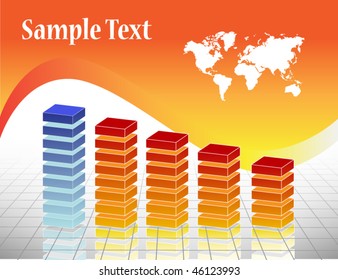 Business visit card with chart