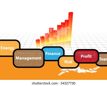 Business visit card with chart