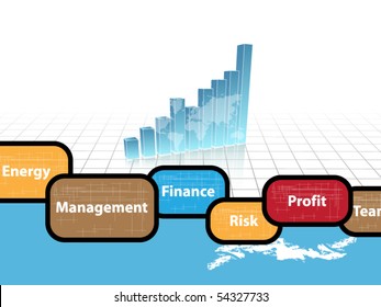 Business visit card with chart