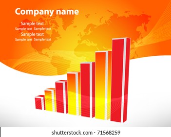 Business visit card with chart