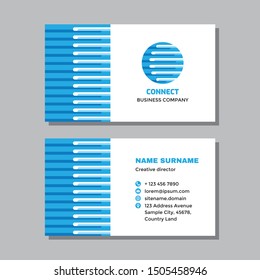 Business visit card template with logo - concept design. Computer network technology. Vector illustration. 