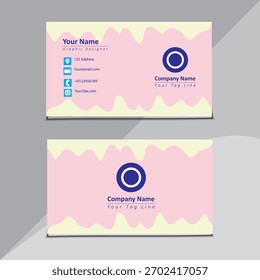 Design de cartão de visita e de visita usando cor rosa e branca