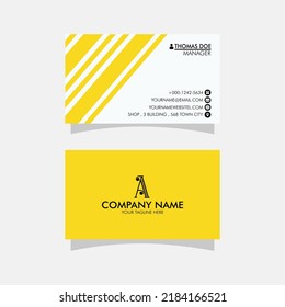 Business visiting card design  yellow background 
