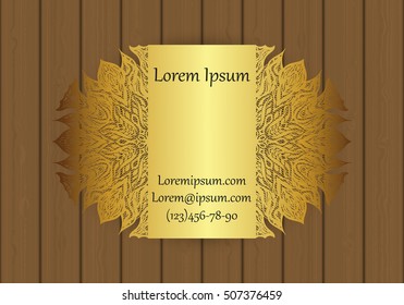 Business, visiting or invitation card template with a cut out pattern. May be used for laser cutting from paper, metal, wood. Vector illustration