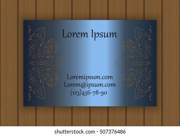 Business, visiting or invitation card template with a cut out pattern. May be used for laser cutting from paper, metal, wood. Vector illustration