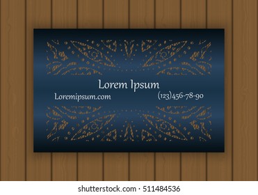 Business, visiting or invitation card template with a cut out pattern. May be used for laser cutting from paper, metal, wood. Vector illustration