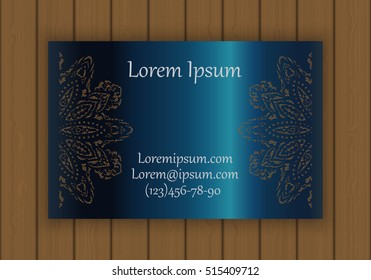 Business, visiting or invitation card template with a cut out pattern. May be used for laser cutting from paper, metal, wood. Vector illustration