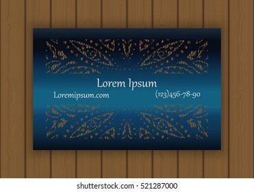 Business, visiting or invitation card template with a cut out pattern. May be used for laser cutting from paper, metal, wood. Vector illustration