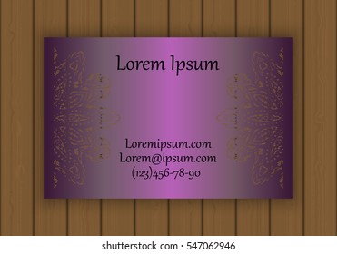 Business, visiting or invitation card template with a cut out pattern. May be used for laser cutting from paper, metal, wood. Vector illustration