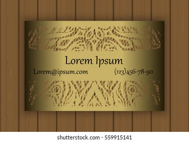 Business, visiting or invitation card template with a cut out pattern. May be used for laser cutting from paper, metal, wood. Vector illustration