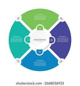 Business visualization infographic polygon design template with 4 options, steps or processes. Business presentation.