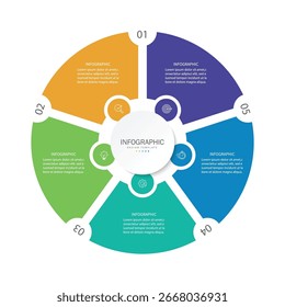 Plantilla de diseño de polígono de infografía de visualización de negocios con 5 opciones, pasos o procesos. Presentación de negocios.