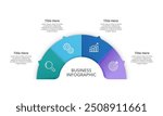 Business visualization infographic semi circle design template with 4 options or steps. Business presentation, Report, Banner, and Planning. Vector illustration.