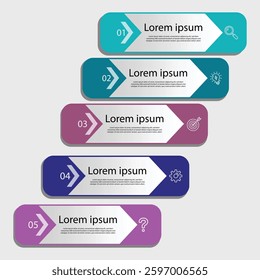 Business Visualization Timeline Infographic With Unique Steps And Icons On Isolated Background