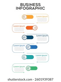 Business Visualization Timeline Infographic With Unique Steps And Icons On Isolated Background