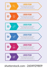 Business Visualization Timeline Infographic With Unique Steps And Icons On Isolated Background