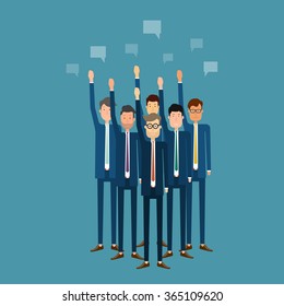 business vote.business team.business meeting.cartoon character.group business people
