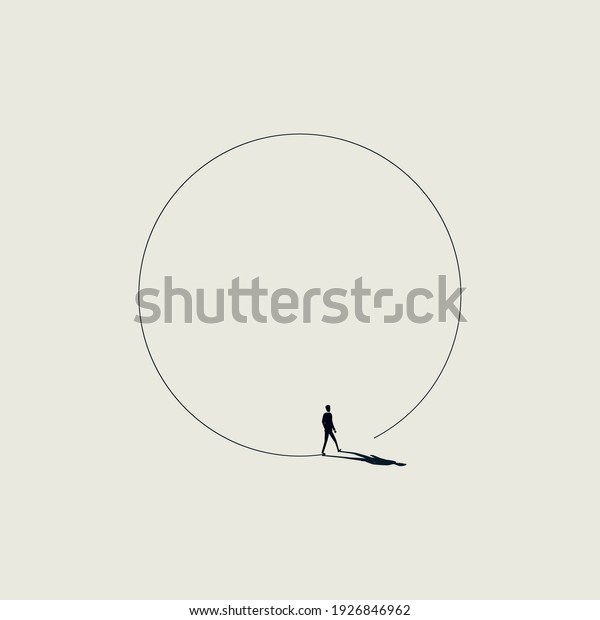 Business walk in\
circle metaphor vector concept. Symbol of never ending issue, no\
solution. Eps10\
illustration.