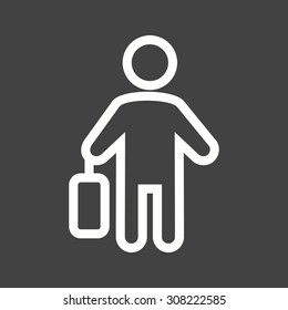 Business, walking, briefcase icon vector image. Can also be used for activities. Suitable for use on web apps, mobile apps and print media.