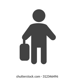 Business, walking, briefcase icon vector image. Can also be used for activities. Suitable for use on web apps, mobile apps and print media.