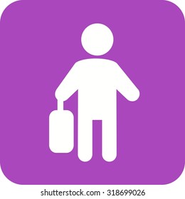 Business, walking, briefcase icon vector image. Can also be used for activities. Suitable for use on web apps, mobile apps and print media.