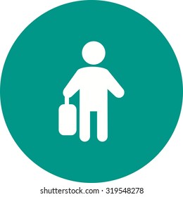 Business, walking, briefcase icon vector image. Can also be used for activities. Suitable for use on web apps, mobile apps and print media.