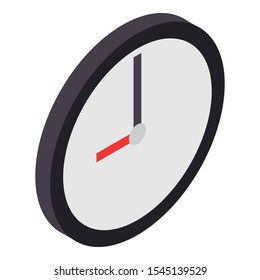 Business wall clock icon. Isometric of business wall clock vector icon for web design isolated on white background