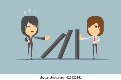 Business war. The difficulties on the road to success. Vector for use in presentations