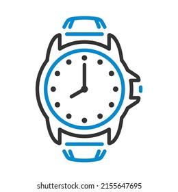 Business Watch Icon. Editable Bold Outline With Color Fill Design. Vector Illustration.
