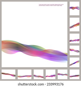 Business wave background, flyer, brochure design template set 
