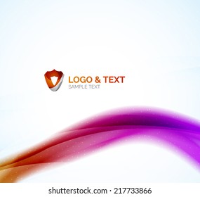 Business wave background, purple and orange colors. Blurred shiny abstract template
