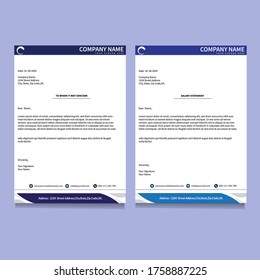 Business Wavy colorful letterhead template design with trendy gradient colors.Resignation Letterhead & salary statement letter print ready editable template Design For your Business Identity.