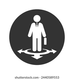 Business way Icon on the white background vector flat sign