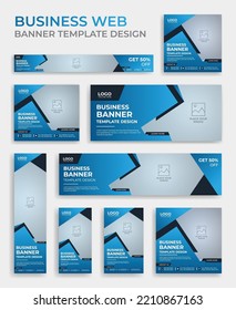 Business web banner design template bundle, social media promotion cover, banner design