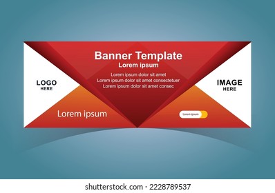 Business Web Banner Design Template. Red and White Web Banner Design. Modern Web Banner.