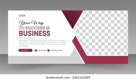Business web banner horizontal banner template design. Modern banner design with black and white background . Usable for banner, cover, and header.
